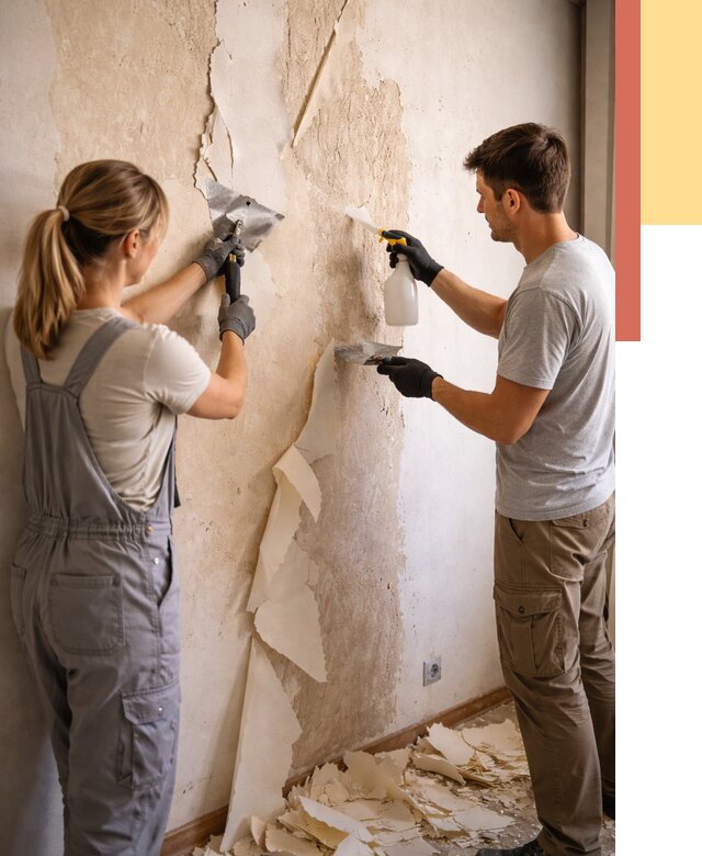 Снятие старых обоев в Угличе от 5471 руб. под ключ недорого | ОТДЕЛОЧНИК-Глч