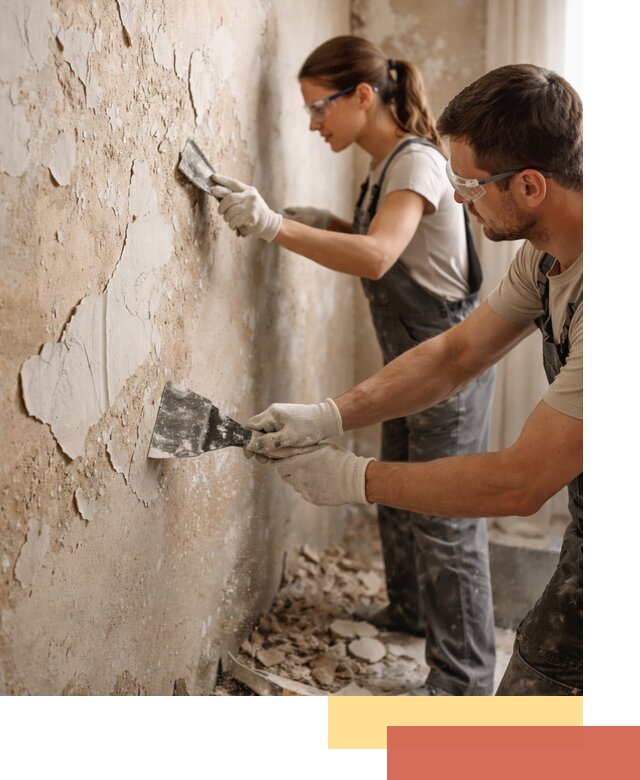 Снятие старой шпаклевки и подготовка поверхностей в Угличе