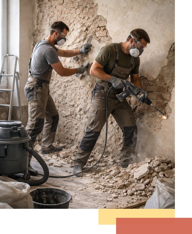 Демонтаж штукатурки со стен в Угличе быстро и аккуратно