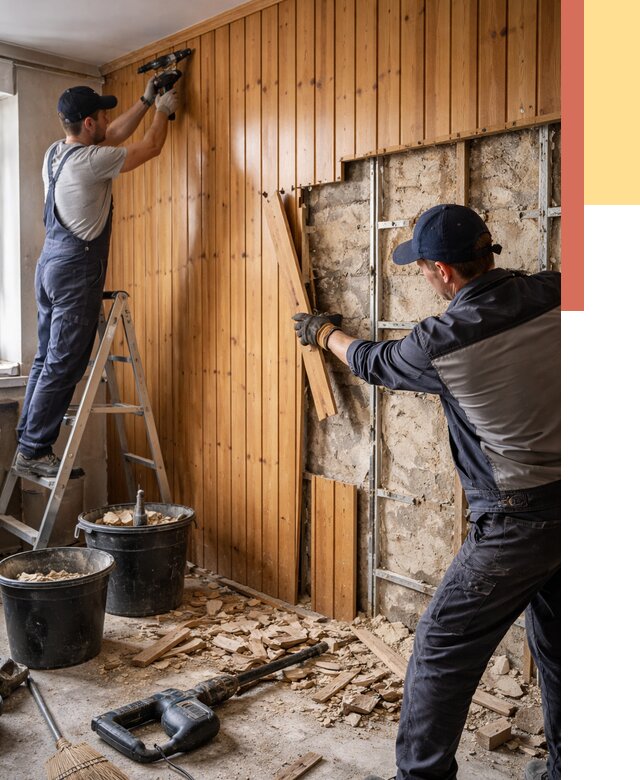 Демонтаж вагонки со стен в Угличе от 1511 руб. — снятие, удаление, срочно | ОТДЕЛОЧНИК-Глч