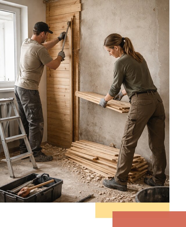 Демонтаж вагонки со стен в Угличе — профессиональный демонтаж