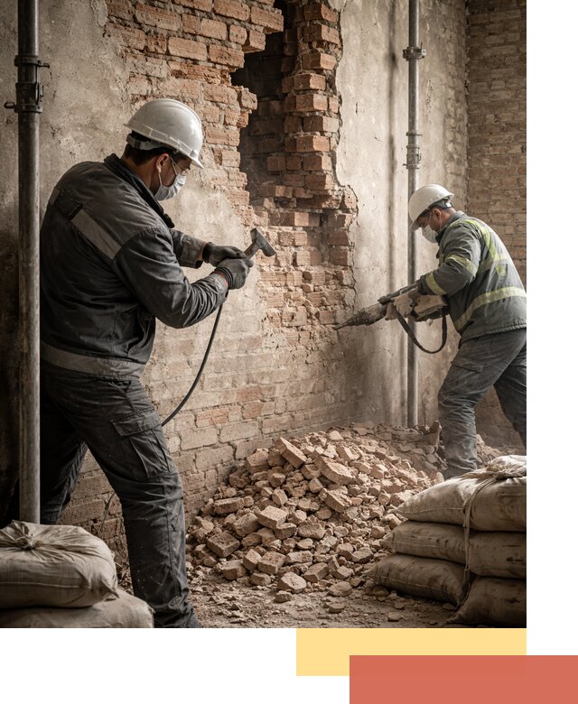 Демонтаж кирпичных стен в Угличе быстро и безопасно