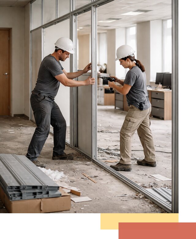 Демонтаж алюминиевых перегородок в Угличе быстро и аккуратно