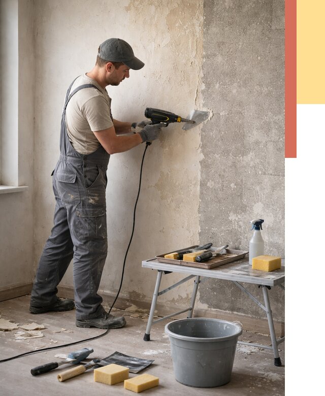 Очистка стен от клея в Угличе от 1928 руб. — снятие и удаление клея со стен | ОТДЕЛОЧНИК-Глч