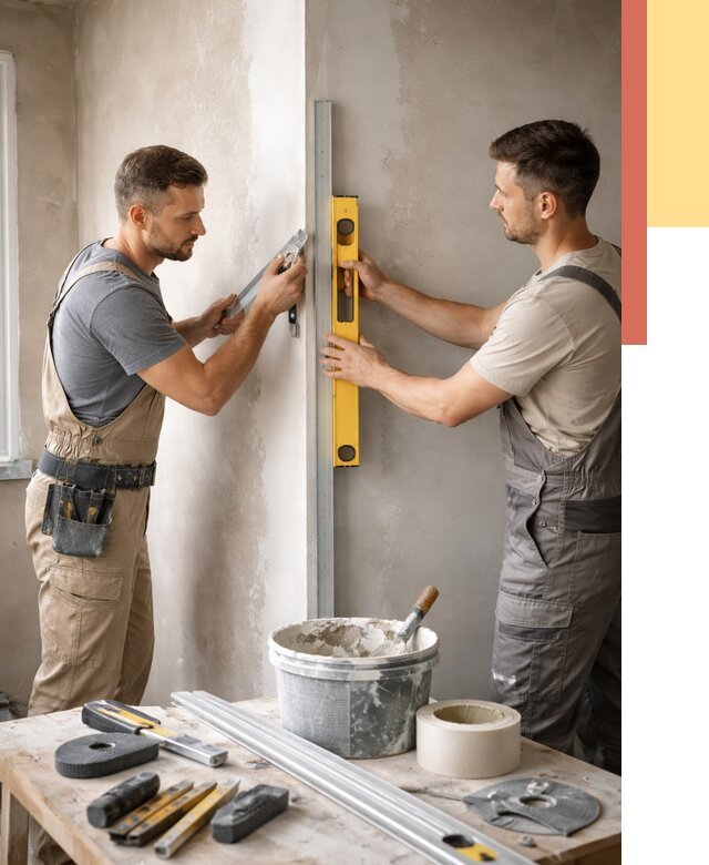 Выведение углов стен в Угличе от 1928 руб. быстро и недорого | ОТДЕЛОЧНИК-Глч