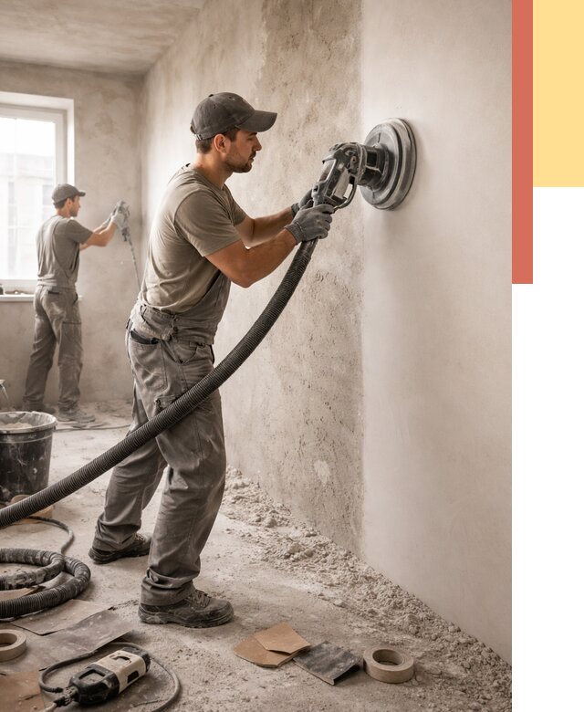 Шлифовка стен в Угличе от 1250 руб/м2 — быстро и недорого | ОТДЕЛОЧНИК-Глч