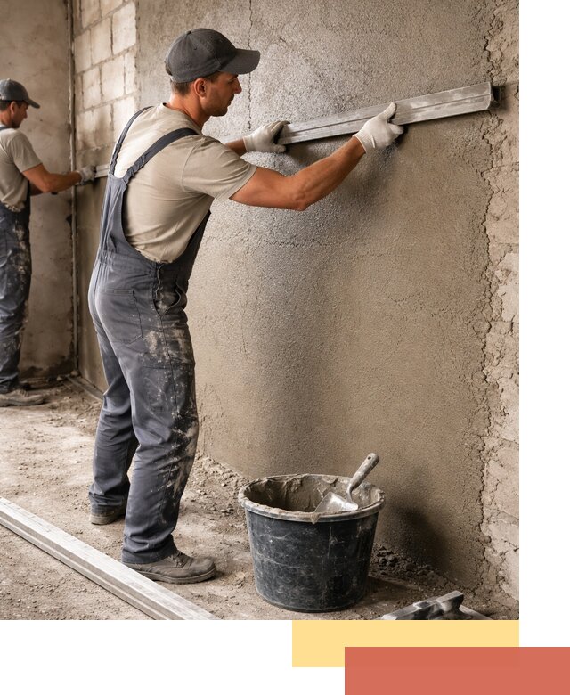 Штукатурка стен цементно-песчаная в Угличе профессионально
