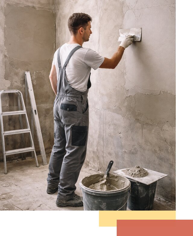 Штукатурка стен в ванной под ключ в Угличе