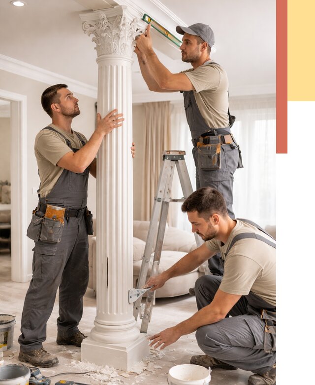 Установка декоративных колонн в Угличе от 12504 руб. под ключ | ОТДЕЛОЧНИК-Глч