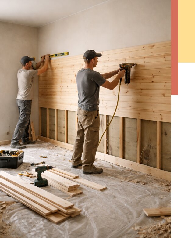 Монтаж деревянной вагонки на стены в Угличе от 7815 руб. | Услуги монтажа вагонки | ОТДЕЛОЧНИК-Глч