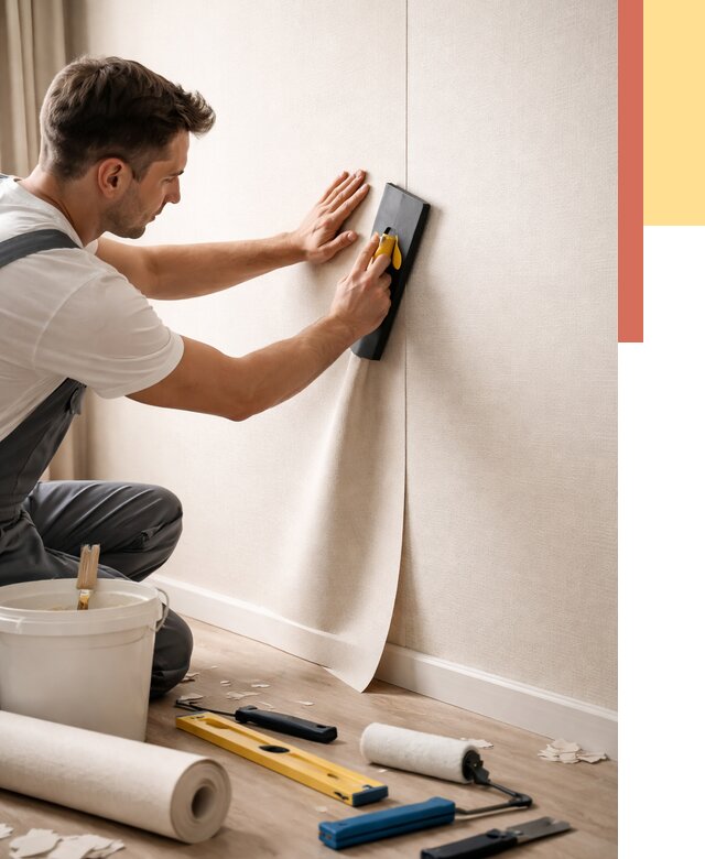 Поклейка виниловых обоев в Угличе от 4689 руб. | Быстро и недорого — ОТДЕЛОЧНИК-Глч