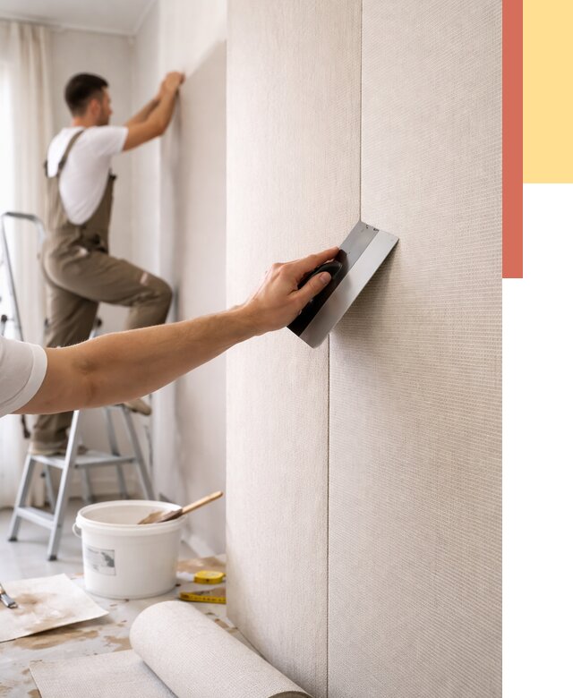 Поклейка текстильных обоев в Угличе от 4689 руб. под ключ | ОТДЕЛОЧНИК-Глч