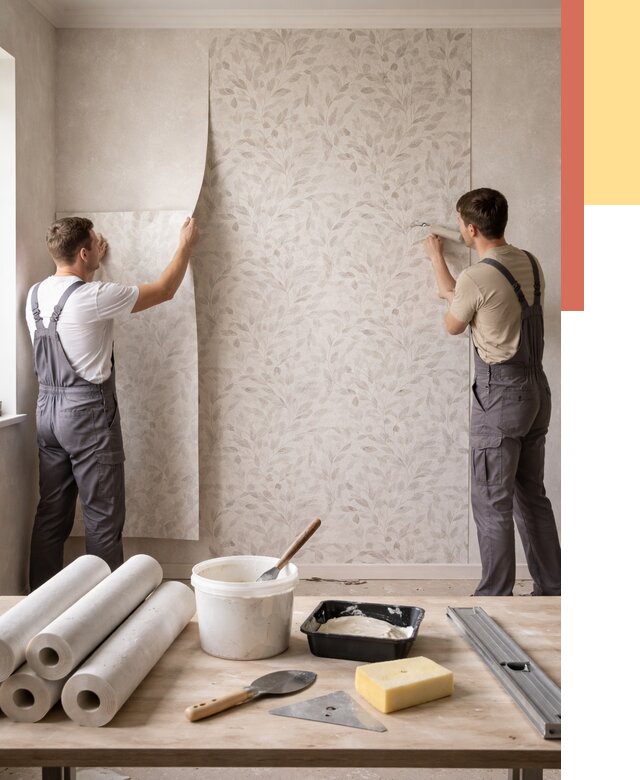 Поклейка обоев с подбором рисунка в Угличе от 3647 руб. | ОТДЕЛОЧНИК-Глч - быстро и недорого