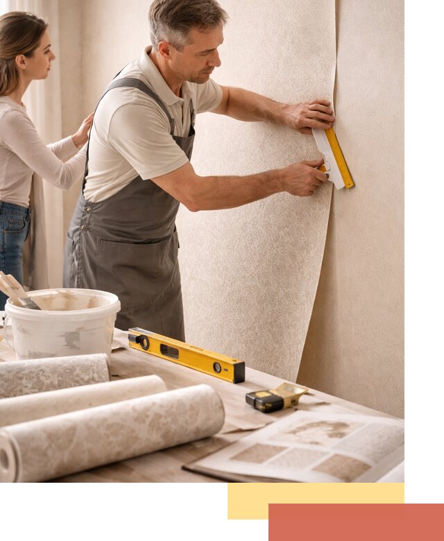 Поклейка обоев с подбором рисунка в Угличе