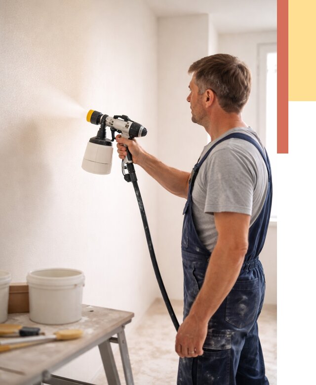 Покраска стен краскопультом в Угличе от 7815 руб. — механизированная покраска | ОТДЕЛОЧНИК-Глч