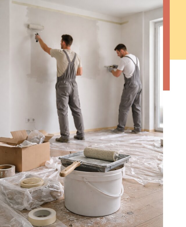 Покраска стен в квартире в Угличе от 2605 руб/м2 — быстро и недорого | ОТДЕЛОЧНИК-Глч