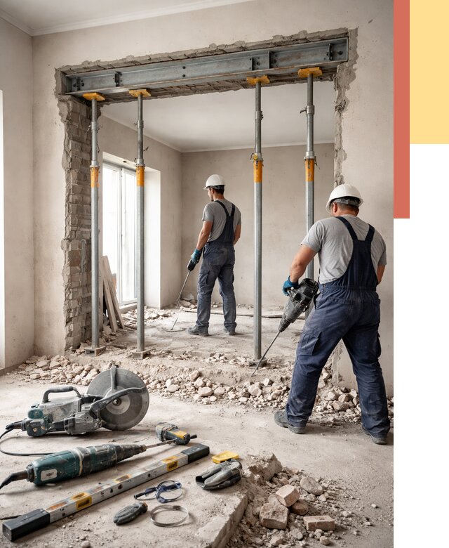 Прорезка проема в стене в Угличе от 4689 руб. — быстро и недорого | ОТДЕЛОЧНИК-Глч