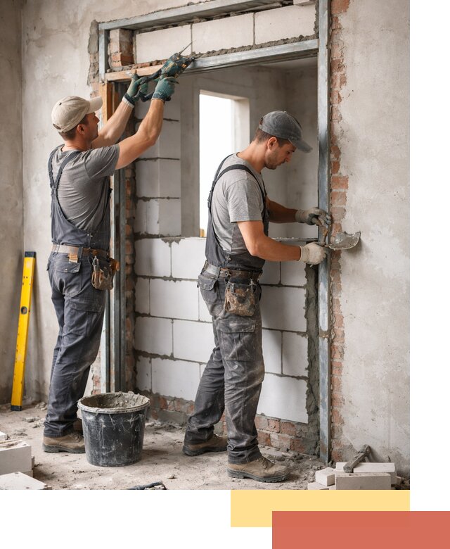 Закладка дверного проема под ключ в Угличе: демонтаж, монтаж, отделка