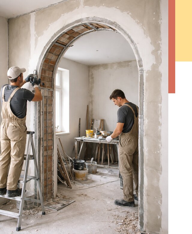 Устройство арочного проема в Угличе от 9899 руб. под ключ — быстро и недорого | ОТДЕЛОЧНИК-Глч