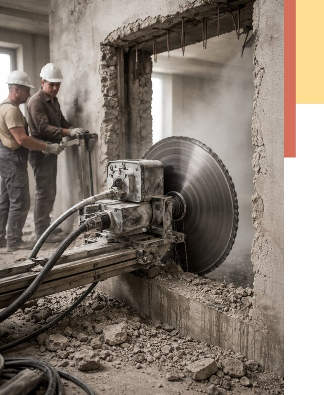 Алмазная резка проемов в Угличе от 4689 руб. быстро и недорого | ОТДЕЛОЧНИК-Глч