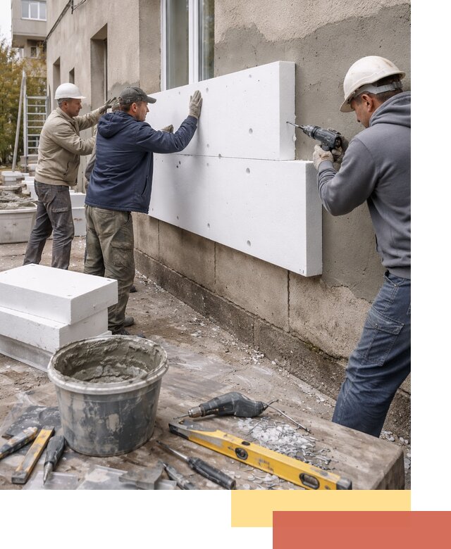 Утепление наружных стен пенопластом в Угличе