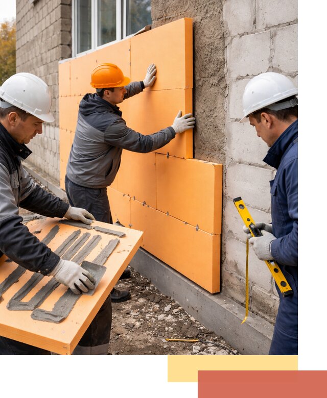 Утепление фасада пеноплексом под ключ в Угличе