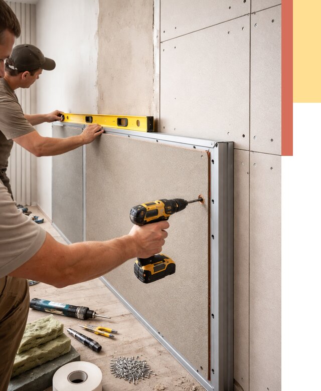 Шумоизоляция стен панелями ЗИПС в Угличе от 2292 руб./м² под ключ | ОТДЕЛОЧНИК-Глч