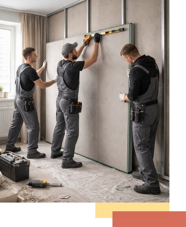 Шумоизоляция стен панелями ЗИПС в Угличе для жилых и коммерческих помещений