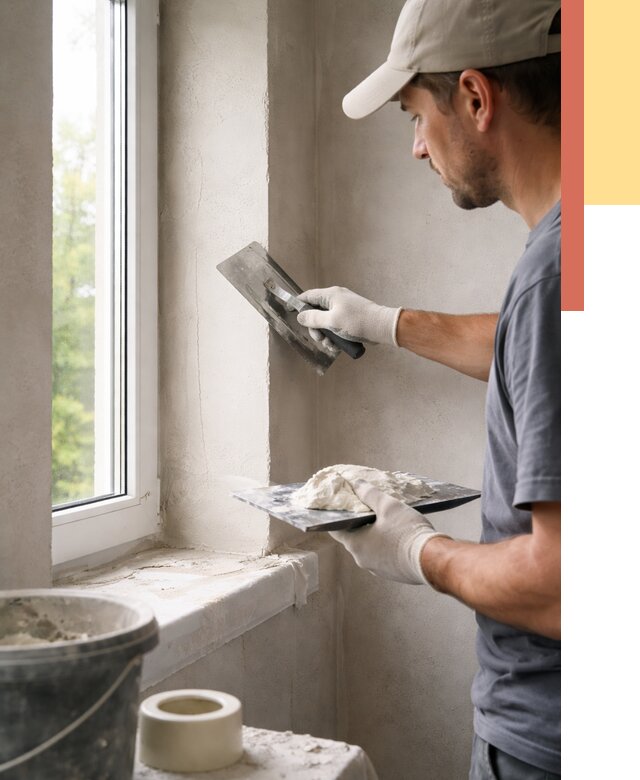 Штукатурка откосов в Угличе от 4689 руб/м² — услуги и выравнивание под ключ | ОТДЕЛОЧНИК-Глч