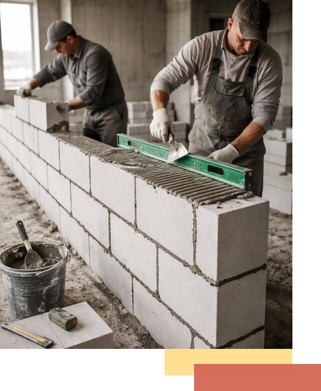 Кладка перегородок из газобетона в Угличе быстро и качественно