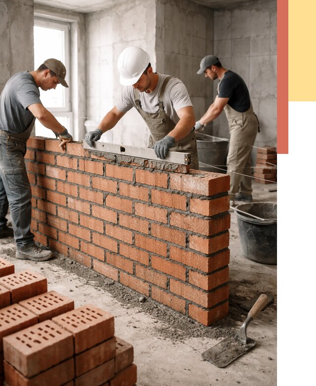 Кладка перегородок из кирпича в Угличе от 3647 руб. за м² | ОТДЕЛОЧНИК-Глч