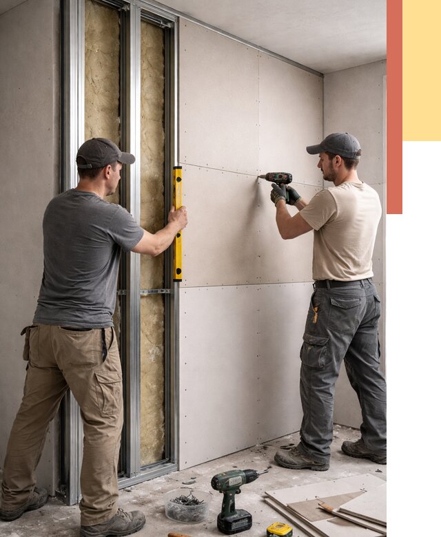 Монтаж двухслойной перегородки из гипсокартона в Угличе от 1511 руб. | ОТДЕЛОЧНИК-Глч