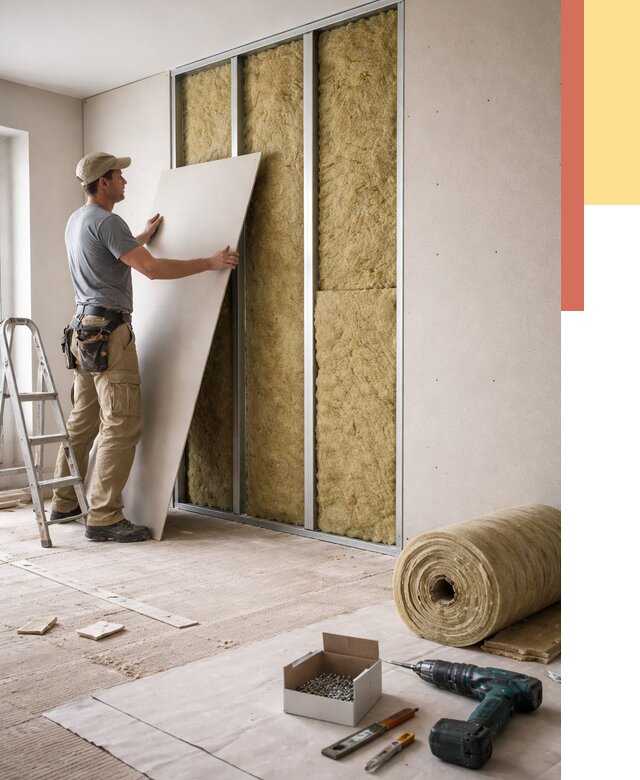 Перегородка из гипсокартона с шумоизоляцией в Угличе от 3251 руб. | ОТДЕЛОЧНИК-Глч