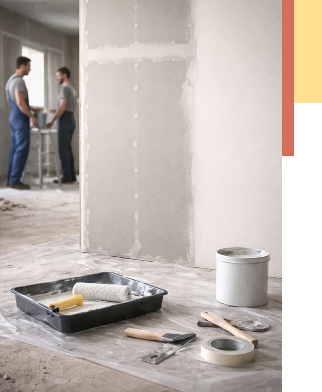 Покраска перегородок из гипсокартона в Угличе от 4689 руб. под ключ | ОТДЕЛОЧНИК-Глч