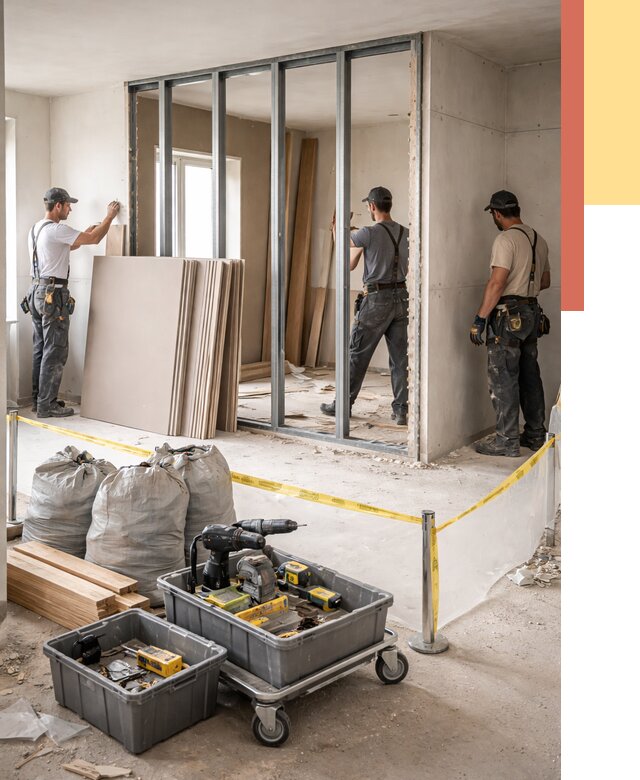 Перенос гипсокартонной перегородки в Угличе под ключ от 4689 руб. | Демонтаж и монтаж – ОТДЕЛОЧНИК-Глч