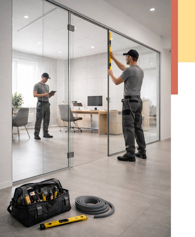 Цельностеклянные перегородки под ключ в Угличе от 9899 руб. — монтаж и цены | ОТДЕЛОЧНИК-Глч