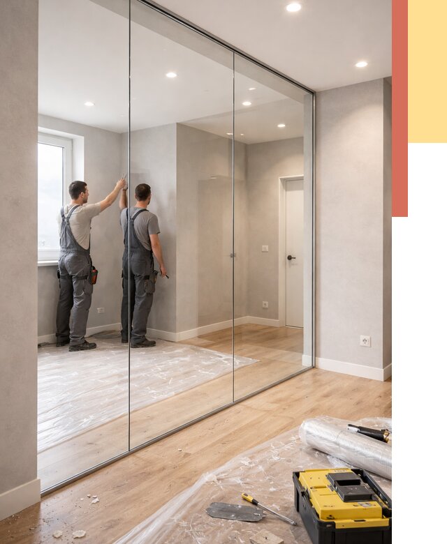 Безрамные стеклянные перегородки в Угличе — монтаж от 9899 руб. | ОТДЕЛОЧНИК-Глч