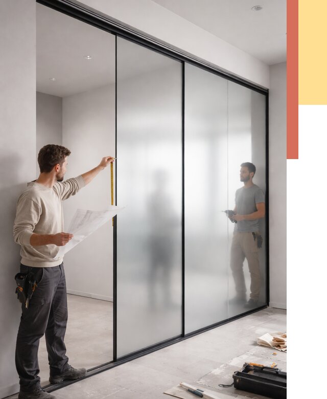 Матовые стеклянные перегородки в Угличе от 8857 руб. — монтаж и установка | ОТДЕЛОЧНИК-Глч