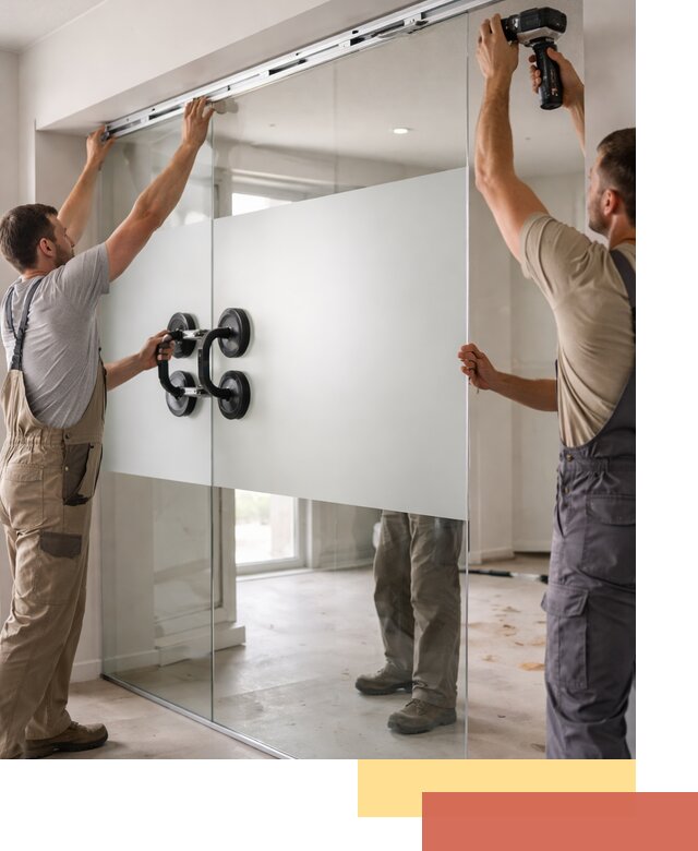 Матовые стеклянные перегородки под ключ в Угличе