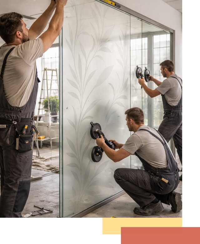 Стеклянные перегородки с рисунком на заказ в Угличе