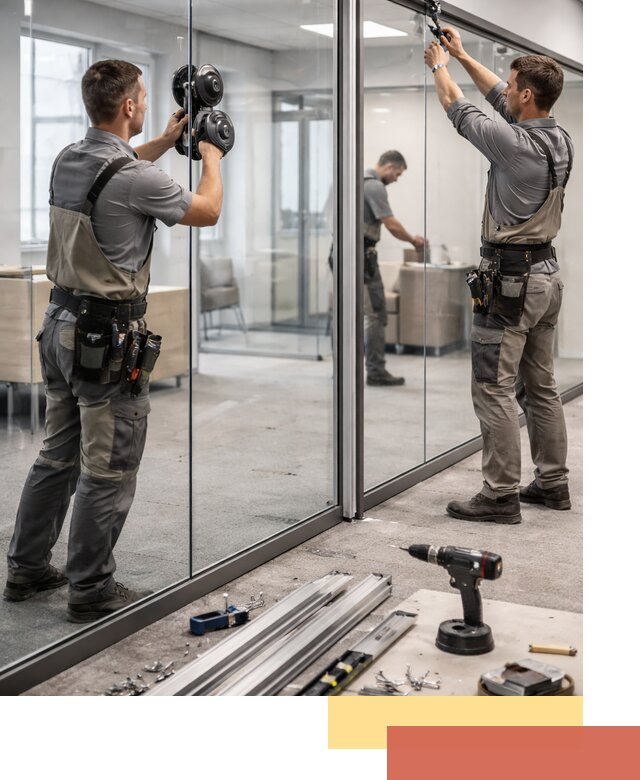 Стеклянные офисные перегородки под ключ в Угличе