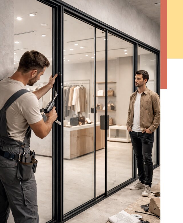 Стеклянные перегородки для магазинов в Угличе от 8544 руб. под ключ | ОТДЕЛОЧНИК-Глч