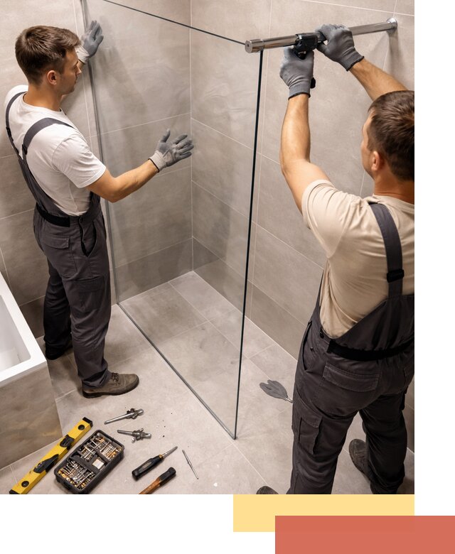 Стеклянные перегородки для душа в Угличе — изготовление и монтаж