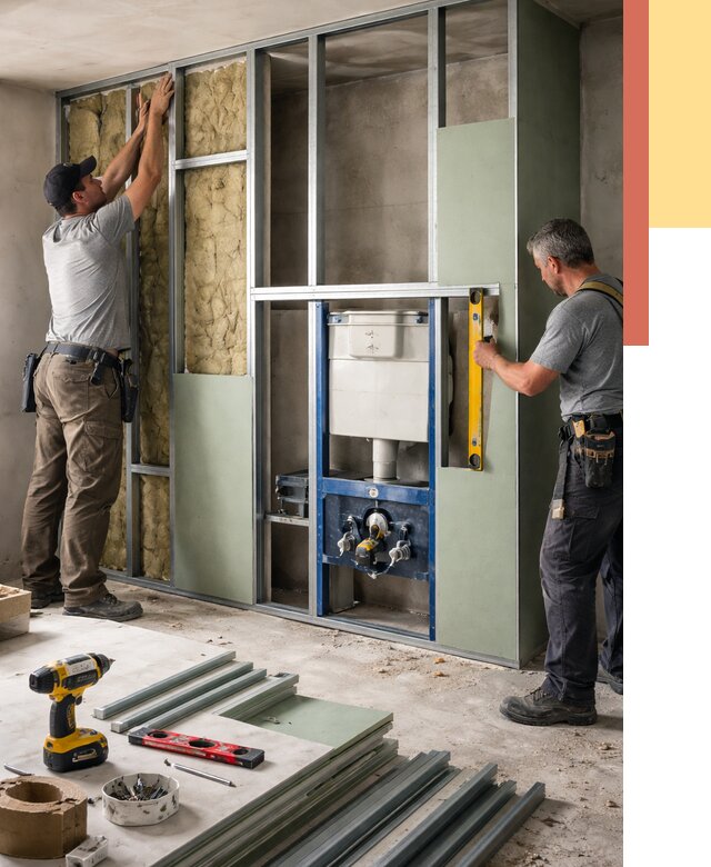 Установка сантехнических перегородок в Угличе от 8857 руб. | ОТДЕЛОЧНИК-Глч