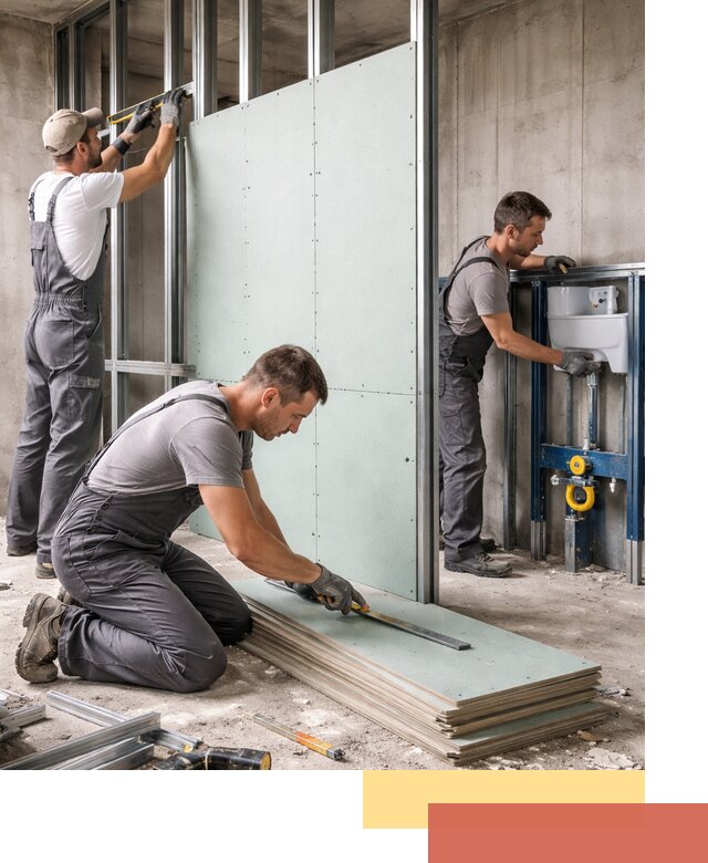 Монтаж и ремонт сантехнических перегородок в Угличе