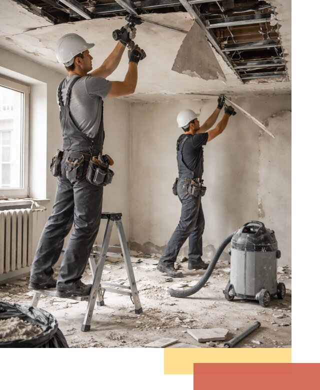 Демонтаж гипсокартонного потолка в Угличе быстро и аккуратно