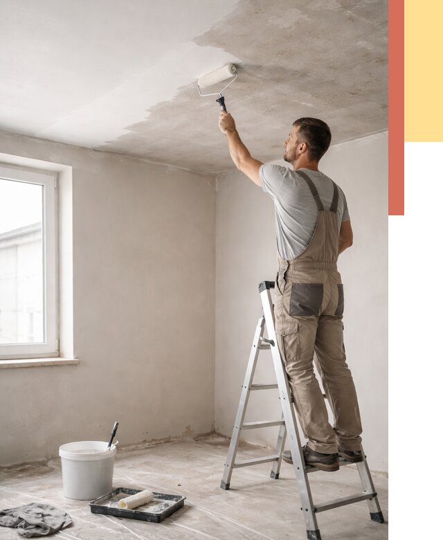 Грунтовка потолка в Угличе от 2605 руб. — быстро и недорого | ОТДЕЛОЧНИК-Глч