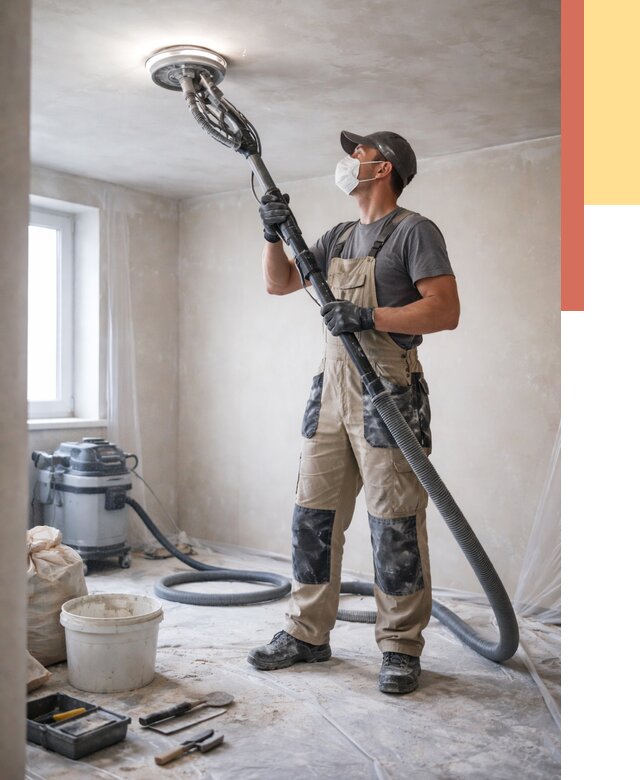 Шлифовка потолка в Угличе от 3647 руб. — услуги шлифования потолка | ОТДЕЛОЧНИК-Глч