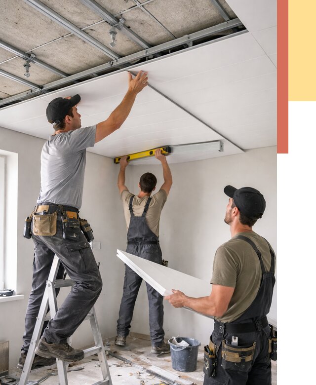 Монтаж потолка из ПВХ панелей в Угличе от 3647 руб./м2 — быстро и недорого | ОТДЕЛОЧНИК-Глч