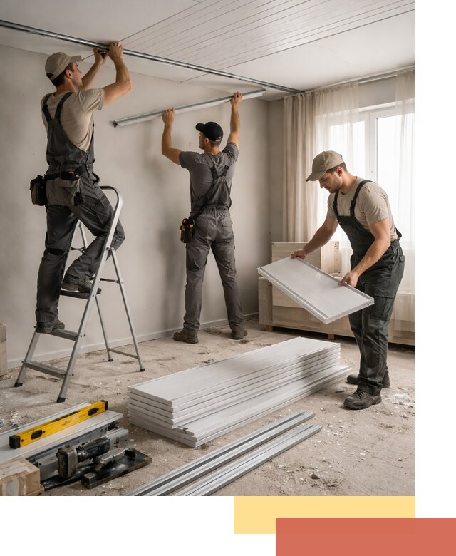 Монтаж потолка из ПВХ панелей в Угличе оперативно и качественно